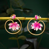 Sukkhi Floral Gold Plated Mint Pearl Stud Earring for Women