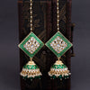 Sukkhi Beguiling Gold Plated Mint Kundan & Pearl Jhumki Earring For Women