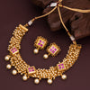 Sukkhi Pleasing Geometrical Gold Plated Choker Necklace Set for Women