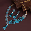Sukkhi Designer Pearl Rhodium Plated Choker Necklace Set for Women