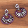 Sukkhi Resplendent Floral Rhodium Plated CZ Dangle Earring For Women