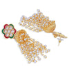 Sukkhi Glorious Pearl Gold Plated Floral Meenakari Chandelier Earring for Women