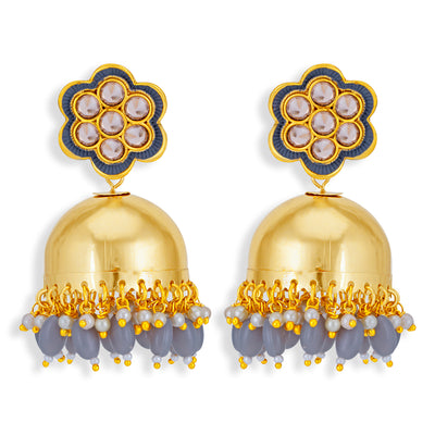 Sukkhi Amazing Gold Plated Floral Meenakari Jhumki Earring for Women