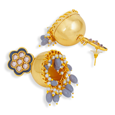 Sukkhi Amazing Gold Plated Floral Meenakari Jhumki Earring for Women