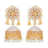 Sukkhi Glimmery Gold Plated Floral Meenakari Jhumki Earring for Women