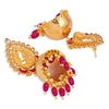 Sukkhi Graceful Pearl Gold Plated Peacock Meenakari Jhumki Earring for Women