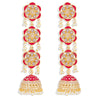 Sukkhi Dazzling Pearl Gold Plated Floral Meenakari Chandelier Earring for Women