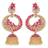 Sukkhi Splendid Pearl Gold Plated Kundan Meenakari Jhumki Earring for Women