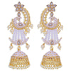 Sukkhi Eye-Catchy Pearl Gold Plated Kundan Peacock Meenakari Jhumki Earring for Women