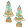 Sukkhi Delightful Pearl Gold Plated Kundan Meenakari Jhumki Earring for Women