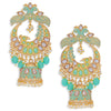 Sukkhi Ethnic Pearl Gold Plated Peacock Meenakari Jhumki Earring for Women