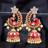 Sukkhi Lovely Pearl Gold Plated Peacock Meenakari Jhumki Earring for Women