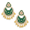 Sukkhi Ethnic Pearl Gold Plated Peacock Meenakari Chandbali Earring for Women