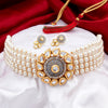 Sukkhi Amazing Gold Plated Kundan & Pearl Choker Necklace Set for Women