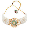 Sukkhi Glorious Gold Plated Kundan & Pearl Choker Necklace Set for Women