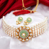 Sukkhi Glorious Gold Plated Kundan & Pearl Choker Necklace Set for Women