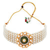 Sukkhi Exclusive Gold Plated Kundan & Pearl Choker Necklace Set for Women