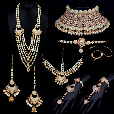 Sukkhi Amazing Kundan Gold Plated Dulhan Bridal Necklace Set For Women