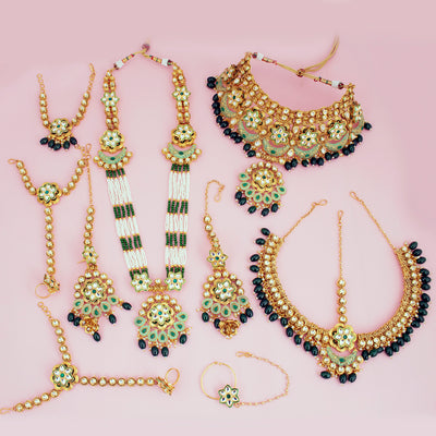 Sukkhi Glamorous Kundan Gold Plated Dulhan Bridal Necklace Set For Women