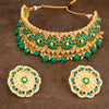 Sukkhi Graceful Kundan & Pearl Gold Plated Choker Necklace Set for Women