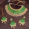 Sukkhi Fascinating Kundan & Pearl Gold Plated Choker Necklace Set for Women