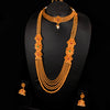 Sukkhi Charming String Pearl Gold Plated Long & Choker Necklace Set for Women