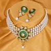 Sukkhi Glamorous Kundan & Pearl Gold Plated Choker Necklace Set for Women