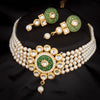 Sukkhi Royal Kundan & Pearl Gold Plated Choker Necklace Set for Women