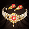 Sukkhi Dazzling Kundan & Pearl Gold Plated Choker Necklace Set for Women