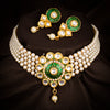 Sukkhi Precious Kundan & Pearl Gold Plated Choker Necklace Set for Women