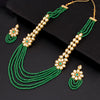 Sukkhi Mesmerizing String Kundan & Pearl Gold Plated Necklace Set for Women