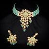 Sukkhi Floral Kundan & Pearl Gold Plated Choker Necklace Set for Women