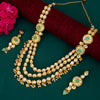 Sukkhi Brilliant Kundan & Pearl Gold Plated Layer Necklace Set for Women