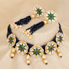 Sukkhi Fascinating Kundan & Pearl Gold Plated Choker Necklace Set for Women