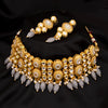 Sukkhi Awesome Kundan & Pearl Gold Plated Choker Necklace Set for Women