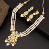 Sukkhi Sleek Kundan & Pearl Gold Plated Layer Necklace for Women