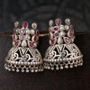 Sukkhi Pink Crown Oxidised Drop Earring For Women