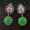 Sukkhi Marvelous Pink & Green Oxidised Drop Pearl Earring For Women