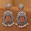 Sukkhi Classy Peacock Oxidised Orange Pearl Dangle Earring For Women