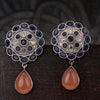 Sukkhi Fancy Oxidised Blue & Brown Pearl Drop Earring For Women