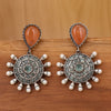 Sukkhi Charming Oxidised Orange & Grey Pearl Drop Earring For Women