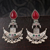 Sukkhi Astonish Peacock Oxidised Red Pearl Chandbali Earring For Women