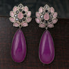 Sukkhi Elegant Oxidised Purple Pearl Drop Earring For Women