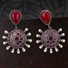 Sukkhi Glimmery Oxidised Red Pearl Drop Earring For Women