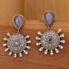 Sukkhi Dazzling Oxidised Grey Pearl Drop Earring For Women