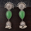 Sukkhi Classic Green Pearl Oxidised Jhumki Earring For Women