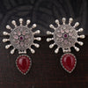 Sukkhi Floral Dazzling Oxidised Red Pearl Drop Earring For Women