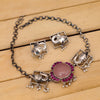 Sukkhi Elephant Design Oxidised Pearl Choker Necklace Set For Women