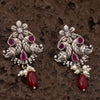 Sukkhi Glistening Peacock Oxidised Red Pearl Earring For Women