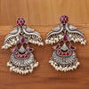 Sukkhi Peacock Oxidised Drop Maroon Pearl Earring For Women